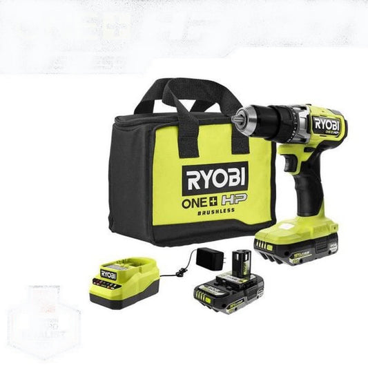 RYOBI ONE+ HP 18V Brushless Cordless 1/2 in. Drill/Driver Kit with (2) 2.0 Ah HIGH PERFORMANCE Batteries, Charger, and Bag