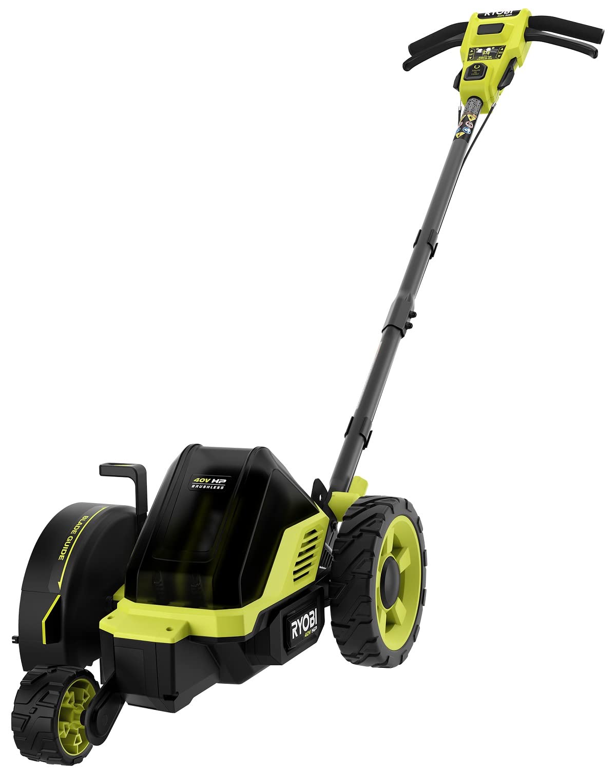 RYOBI 40V HP Brushless 9 in. Cordless Edger with 4.0 Ah Battery and Charger RY40760, GREEN